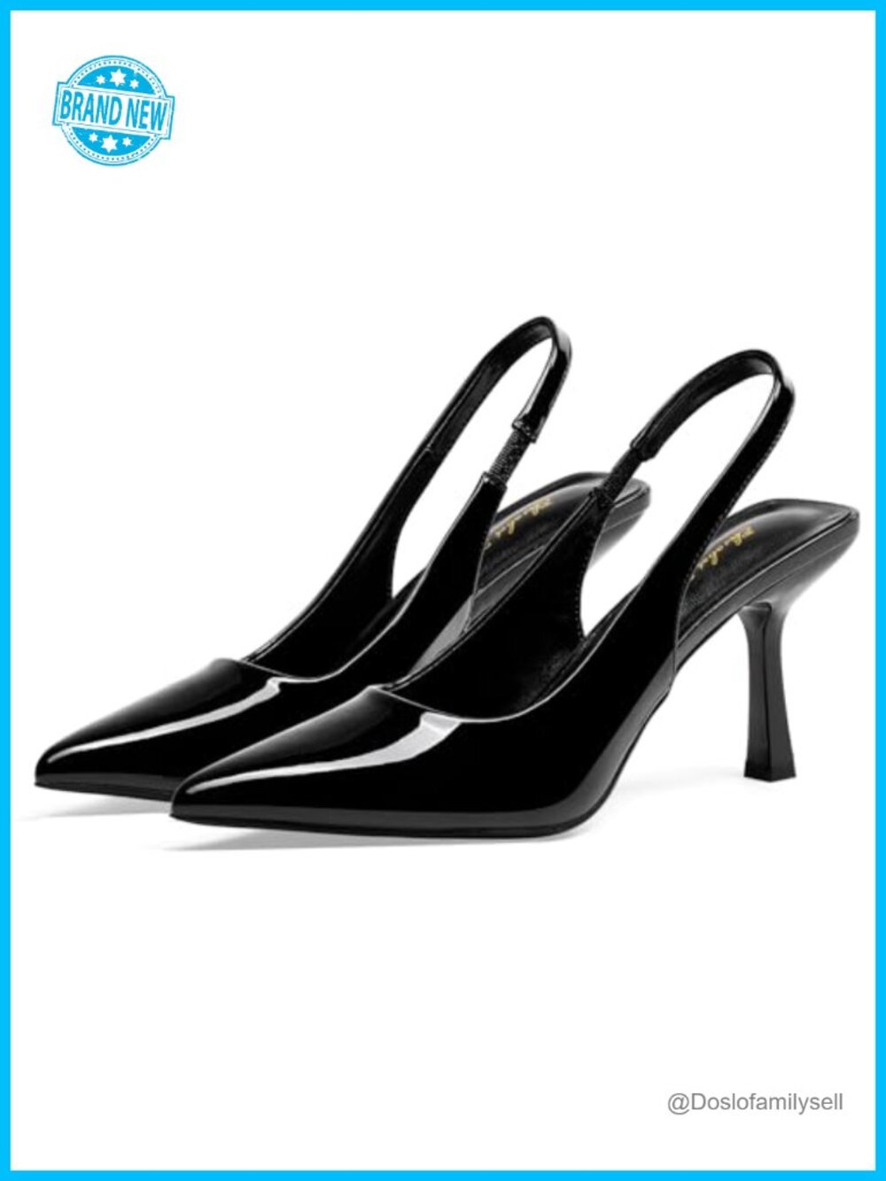 Elisabet Tang Women's Slingback Stiletto Pumps 3.14 inch Pointed Toe Mid High